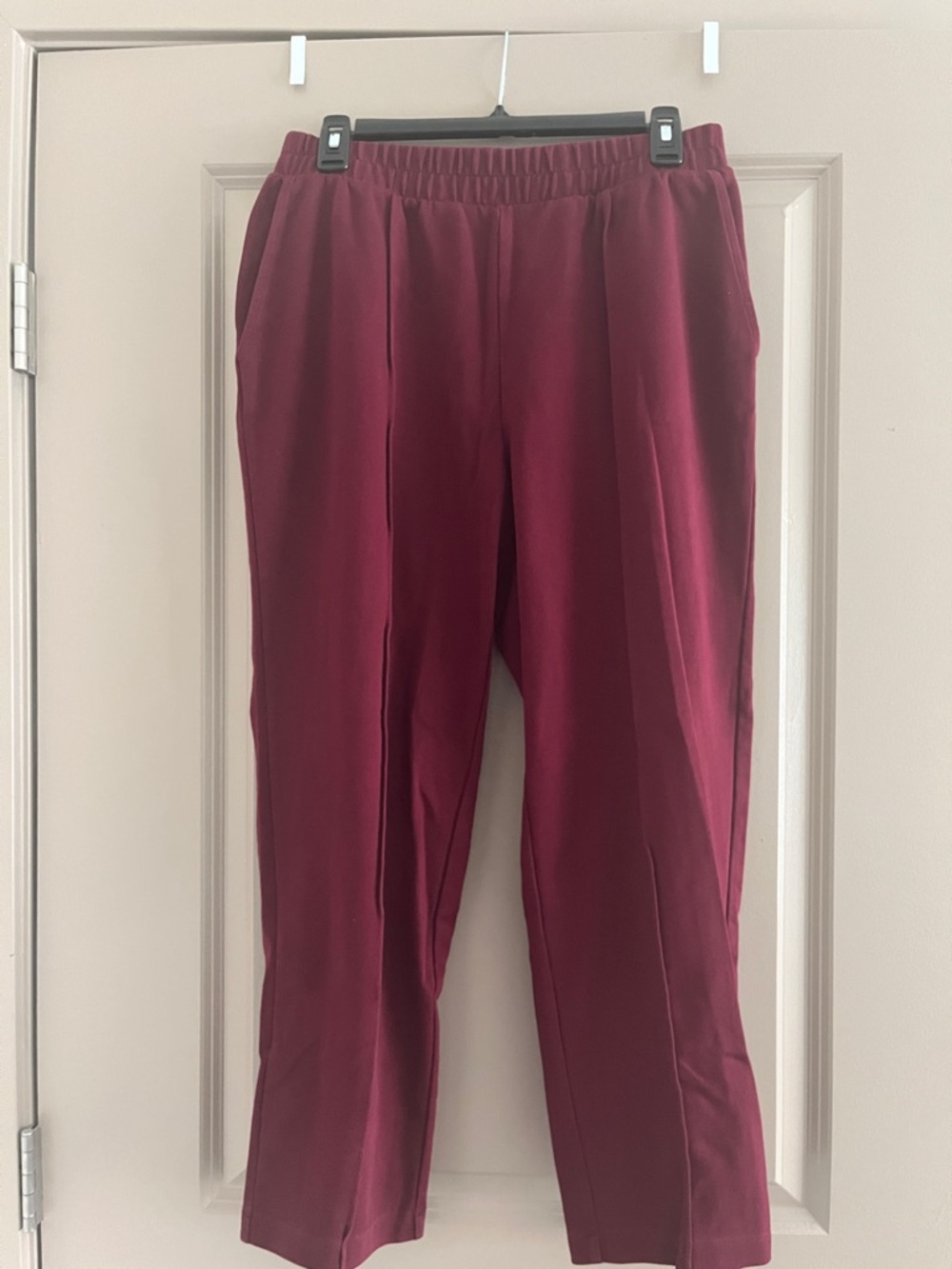 Burgundy Straight Leg Ankle Pant